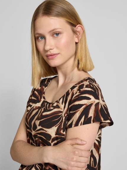 Soyaconcept Blouseshirt met ronde hals, model 'ROKSANA' Donkerbruin - 3