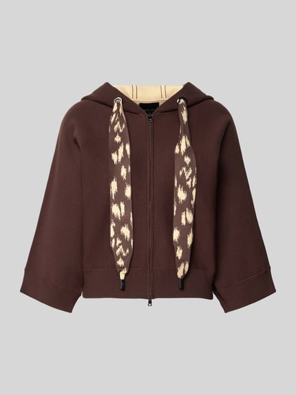 Marc Cain Strickjacke mit Kapuze Dunkelbraun 2
