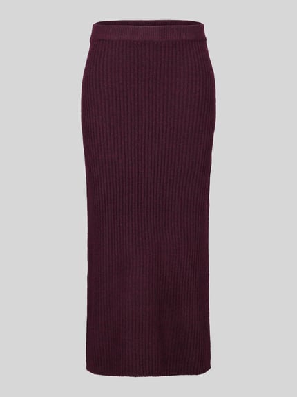 PIECES Ausgestellter Bleistiftrock mit Woll-Anteil Modell 'AVA' Bordeaux 2
