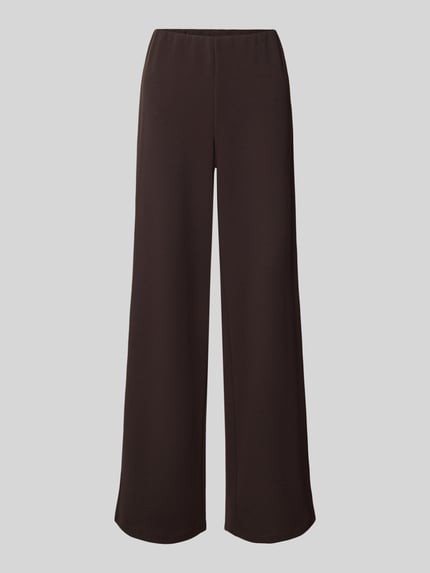 Produktfoto, dunkelbraune Wide Leg Weite Hose aus reiner Viskose Modell 'BREMEN' von ONLY, Damen Weite Hose von ONLY vor grauem Hintergrund