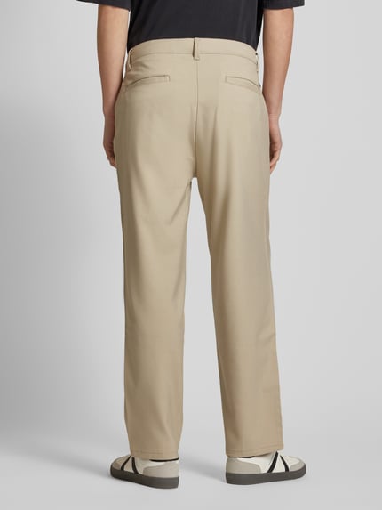 PEGADOR Regular Fit Hose mit fixierten Bügelfalten Modell 'GUIDER' Beige 5