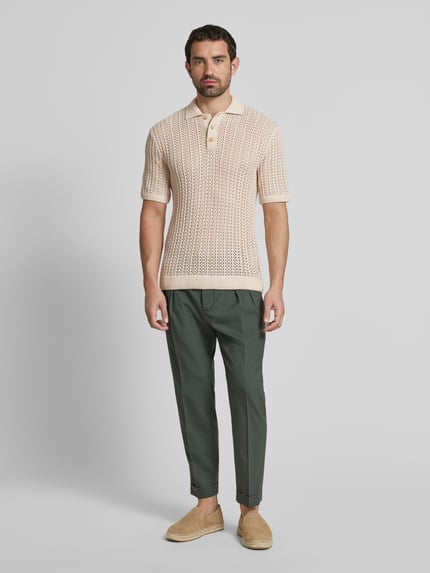 JACK & JONES Premium Poloshirt mit Strukturmuster Modell 'JOEL' Offwhite 1