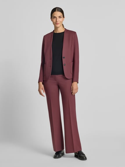 Jake*s Collection Kurzblazer aus Viskose-Mix Pflaume 1