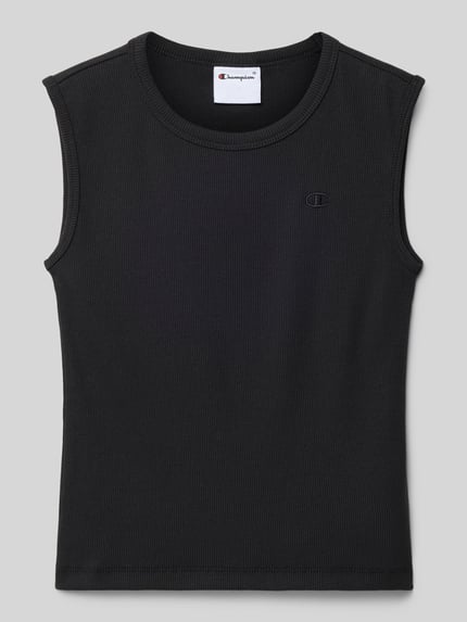 Champion regular fit top met logo-stitching Zwart - 1