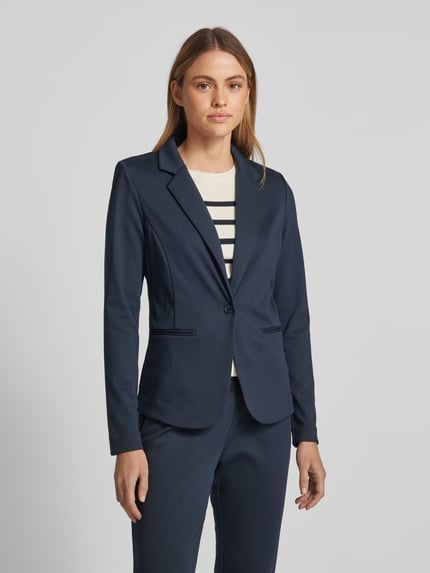 ICHI Slim fit blazer met paspelzakken, model 'KATE' Marineblauw - 4