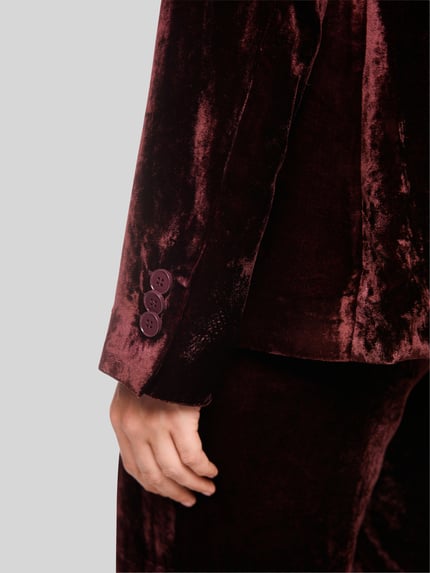 Marc Cain Regular Fit Longblazer mit Samtstruktur Bordeaux 6