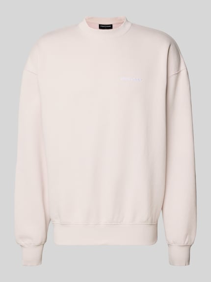 Produktfoto, Oversized Sweatshirt mit Label-Stitching von Pegador in hellem Beige, aus Baumwoll-Mix, mit Rundhalsausschnitt, Herren