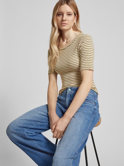 esmé studios T-Shirt mit Streifenmuster Modell 'Blossom' Altrosa 3