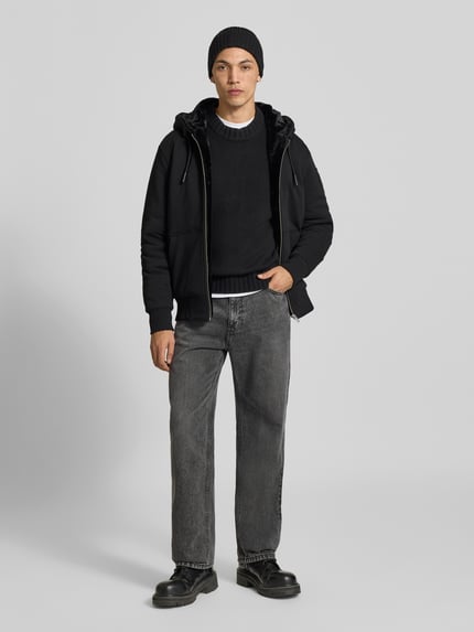 Moose Knuckles Sweatjacke mit Teddyfutter Modell 'classic bunny' Black 1