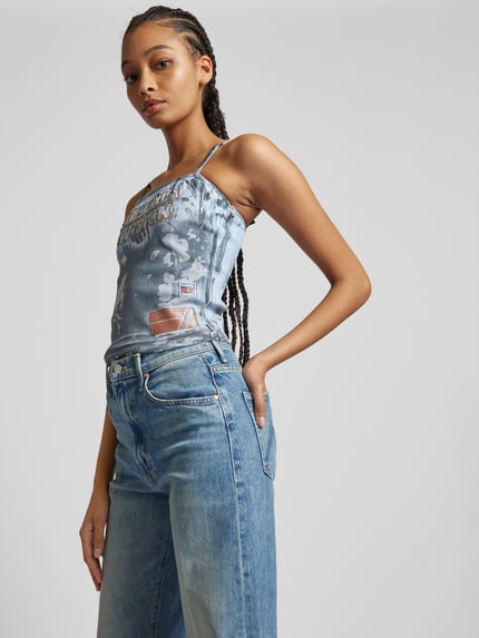 Diesel Top in denim-look Lichtgrijs - 3