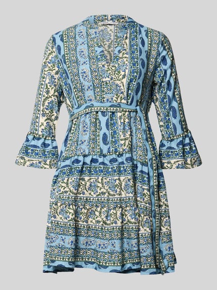 ONLY Losvallende vrijetijdsjurk met tailleriem om te strikken model 'SINA' Bleu - 2