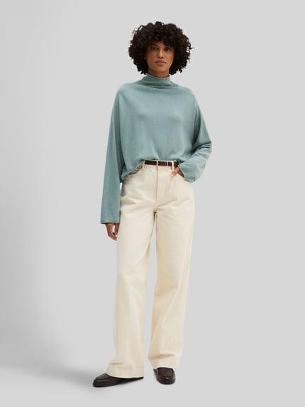 Marc O'Polo Rollkragenpullover mit Mock Neck Aqua 1