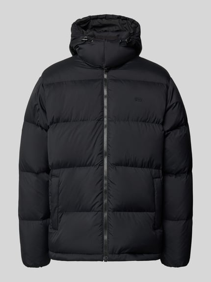 Produktfoto, czarna kurtka pikowana Regular Fit Steppjacke mit Label-Patch model 'ROCKWELL' od Levi's®, matowa tekstura, Herren Steppjacke von Levi's®