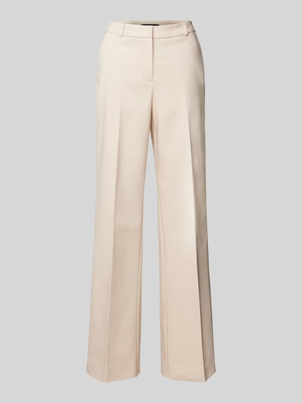 COMMA Straight leg stoffen broek met persplooien Zand - 2