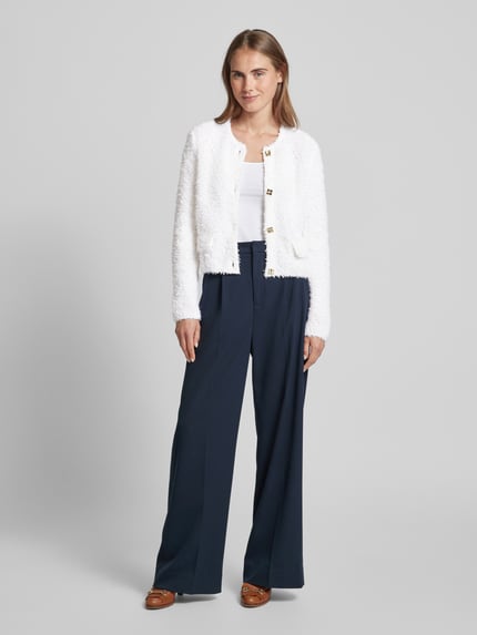 Marc Cain Gebreid jack met structuurmotief Offwhite - 1
