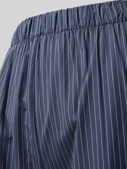 Produktfoto, blau-weiß gestreifte Regular Fit Pyjama-Hose aus reiner Baumwolle von Marc O'Polo, Damen Pyjama von Marc O'Polo