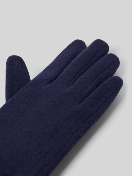 Produktfoto, Handschuhe mit Touchscreen-Finger und Schleifendetail von EEM, unifarbene Optik, Struktur, Schleifenapplikation, Touchscreen-kompatibel