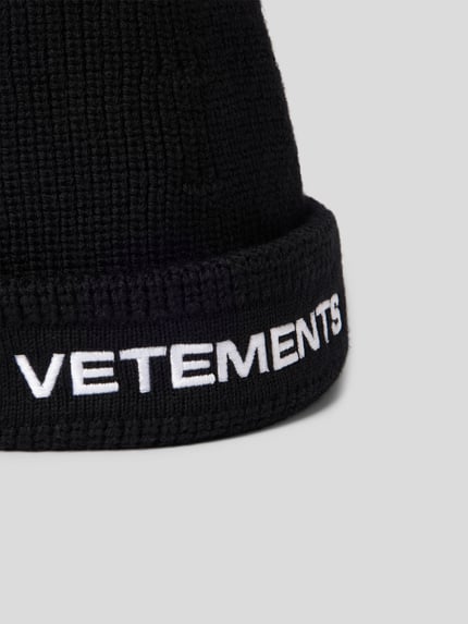 VETEMENTS Wollen muts in riblook Zwart - 3