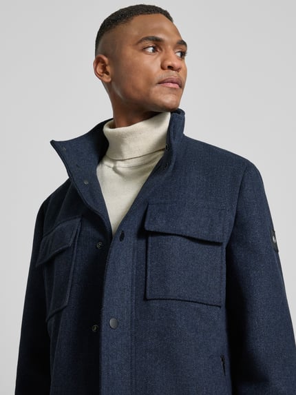 Tom Tailor Regular Fit Wollmantel mit abnehmbarem Innenkragen Blau 3