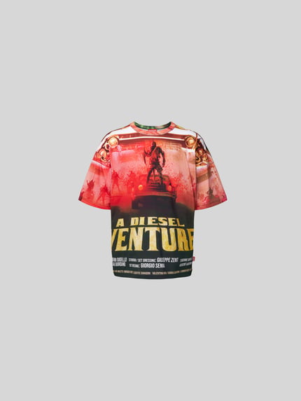 Diesel oversized t-shirt met all-over print Rood - 2