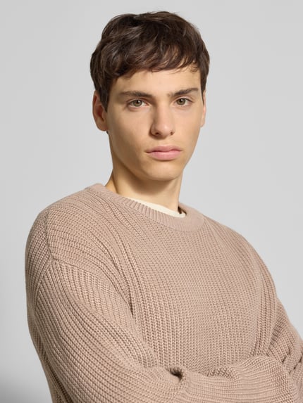 JACK & JONES Gebreide pullover met ronde hals, model 'KAITO' Offwhite - 3