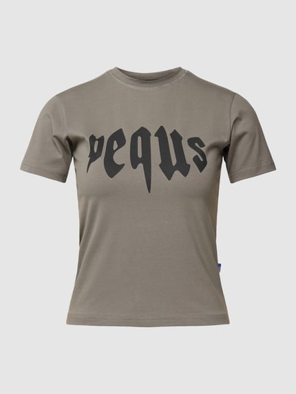 PEQUS T-shirt z nadrukiem z logo Grafitowy 2