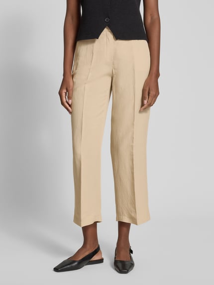 Raffaello Rossi Straight leg stoffen broek met verkort model, model 'OLESSA' Beige - 4