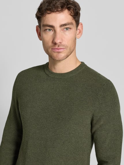 MCNEAL Gebreide pullover met ribboorden Kaki gemêleerd - 3