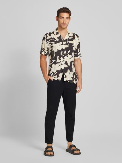 MANGO Slim Fit Anzughose mit Eingrifftaschen Modell 'datura' Black 1