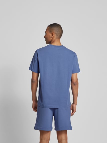 MAISON KITSUNÉ T-shirt z wyhaftowanym logo Królewski niebieski 5
