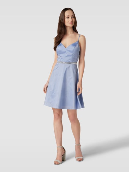 LUXUAR FASHION Sukienka koktajlowa z obszyciem z kamieni stras Jasnoniebieski 1