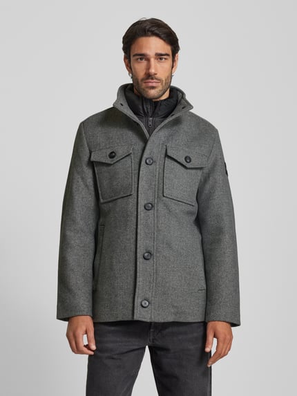 Tom Tailor Kurtka o kroju regular fit z wełną Jasnoszary 4