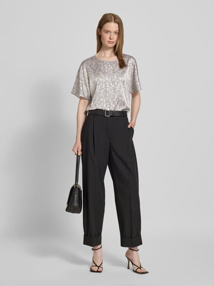 HERZENS Regular fit blouseshirt van zijdemix Beige - 1