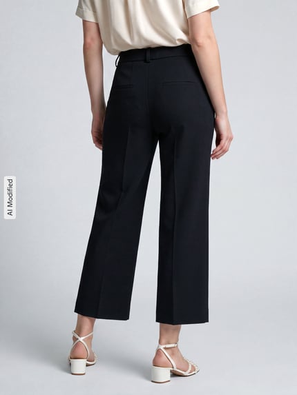 Stehmann Straight Fit Culotte aus Viskose-Mix Modell 'Fenja' Black 5