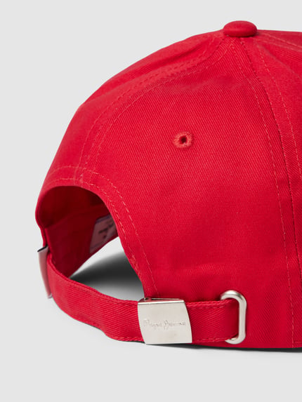 Pepe Jeans Czapka z daszkiem i wyhaftowanym logo model ‘WALLY’ Czerwony 3