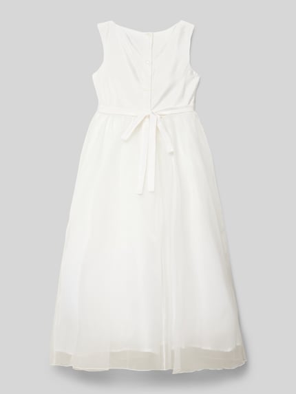 Une Hautre Couture Jurk met siersteentjes Ecru - 3