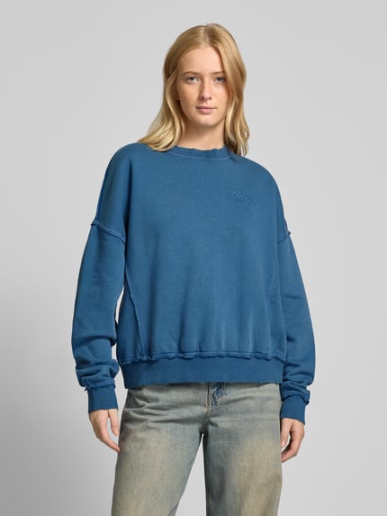 GUESS Jeans Oversized sweatshirt met labelstitching, model 'GO' Jeansblauw - 4