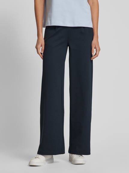 ICHI Broek met wijde pijpen, model 'KATE' Marineblauw - 4