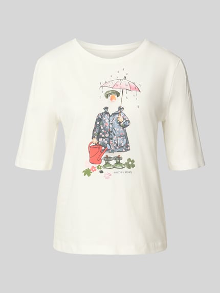 Regular Fit T-Shirt aus reiner Baumwolle Shop The Look MANNEQUINE