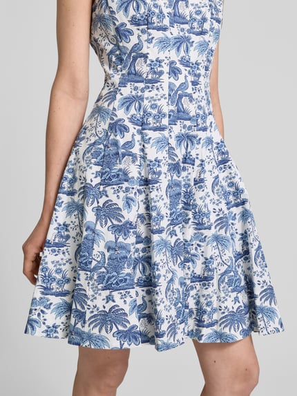 Staud Minikleid mit Karree-Ausschnitt Modell 'MINI WELLS' Bleu 3