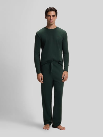 BOSS Regular Fit Langarmshirt aus Baumwoll-Mix  Dunkelgruen 1