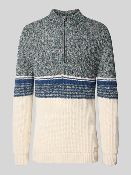 RAGMAN Slim fit schipperstrui in gebreide look, model 'Mouline' Offwhite - 2