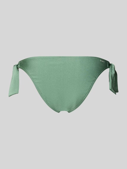 Produktfoto, grüner Bikini-Slip mit seitlicher Schnürung und Label-Detail, Material-Mix mit Stretch-Anteil, Regular-Fit, Modell 'ISLA' von Barts.