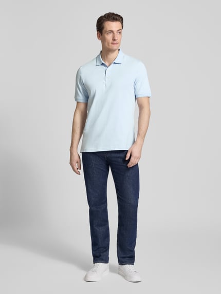 Brax Slim Fit Poloshirt aus Baumwoll-Mix Modell 'Pete' Hellblau 1