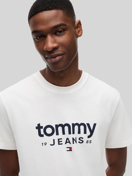 Tommy Jeans relaxed fit T-shirt van puur katoen met labelopschrift Wit - 3