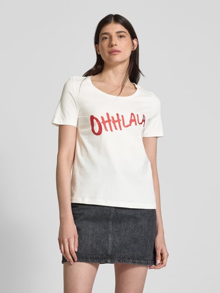 VERO MODA Regular Fit T-Shirt aus reiner Baumwolle Modell 'BOLA' Rot 4