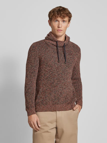 RAGMAN Strickpullover mit gerippten Abschlüssen Rostrot 4