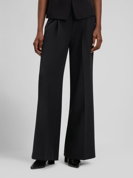 BOSS Orange Wijde broek met persplooien Zwart - 4