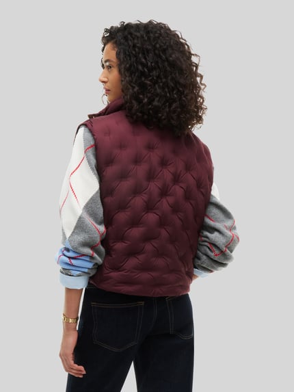 Tommy Hilfiger Kamizelka pikowana z graficzną podszewką Ciemnoczerwony 5