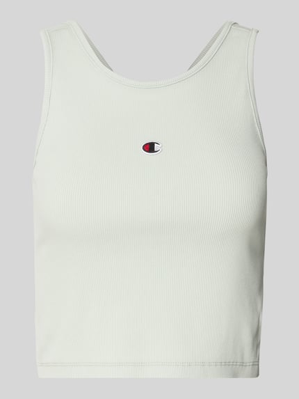 Champion Fitted Fit Crop Top mit Label-Stitching Schilf 2